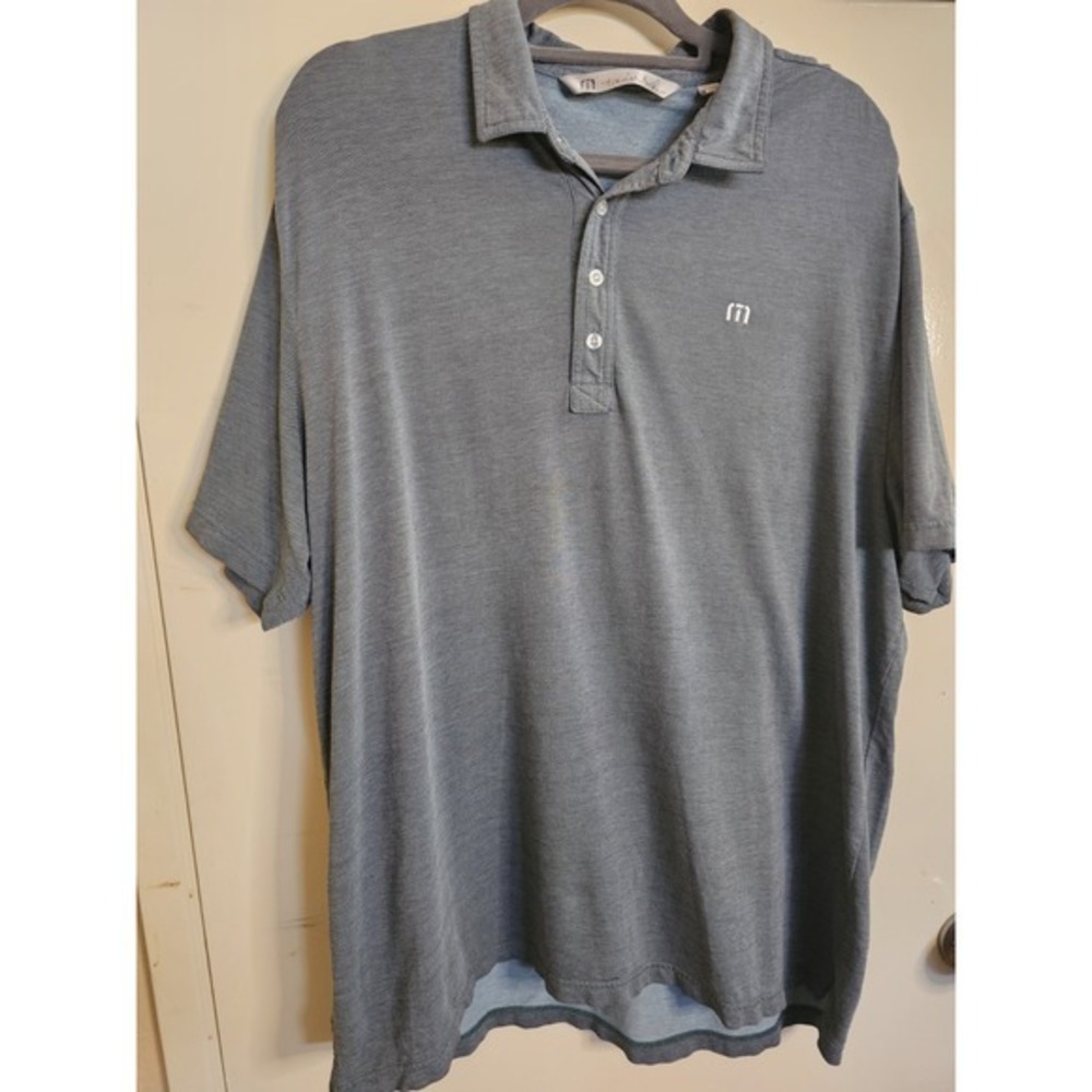 Travis Mathew Men's Golf Polo Shirt Micro-Striped Casual Short Sleeve‎ XL